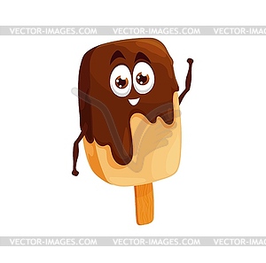 Eskimo chocolate glaze ice cream funny emoticon - vector clipart