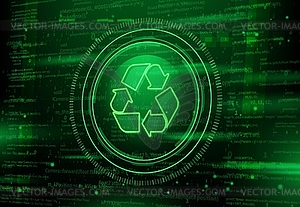 Recycling of digital data waste and digital detox - vector EPS clipart