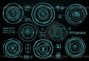 HUD futuristic circular interface screen panel - vector clipart