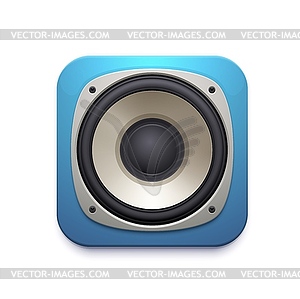 Sound speaker icon with audio music stereo system - vector image