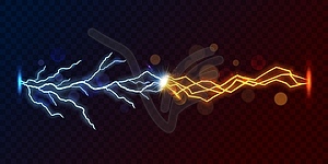 Lightning thunderbolt against short circuit flash - vector clip art