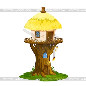 Fairy elf or gnome house, cartoon dwelling - vector clip art