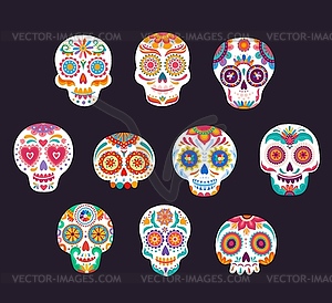 Mexican calavera sugar skulls, Dia de los Muertos - vector image