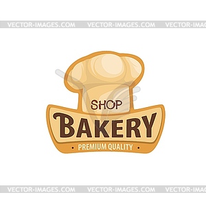 Bakery shop icon with baker chef toque - vector image