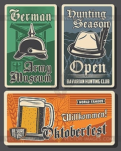 Travel to Germany retro German banners set - vector image