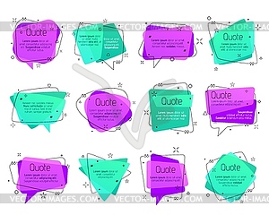 Quote frames, speech bubbles, comment text boxes - royalty-free vector image