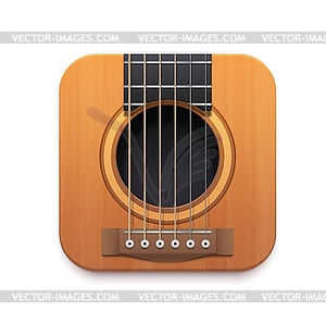 Значок интерфейса музыкального приложения гитара - векторный клипарт