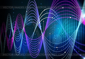 Big data analytics, digital data waves - vector clipart