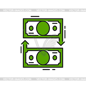 Cash money exchange business operations - vector clip art