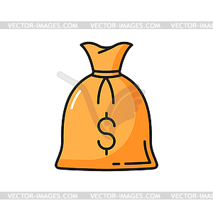 Money Bag Icon. Vector illustration of a cash bag with dollar sign. Stock  Vector