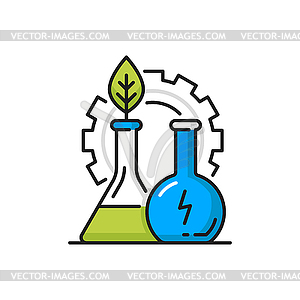 Bio chemistry, environment protection, flask gear - royalty-free vector clipart