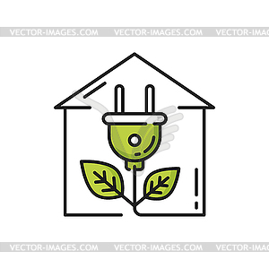 House renewable alternative energy sources, plug - vector clipart