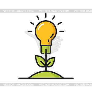 Green energy, bulb growing of plant eco friendly - vector image