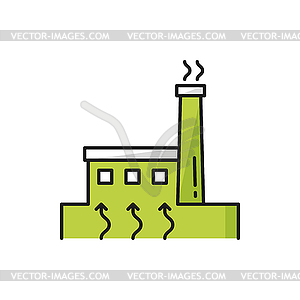 Thermal generator big modern building line icon - vector image