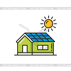 House renewable alternative energy solar batteries - vector image