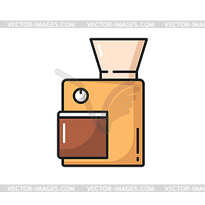 Электрическая кофемолка с зерном и молотыми зернами - клипарт в векторном виде