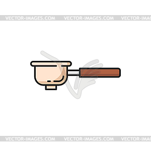 Coffee spoon scoop with handle and ground powder - vector clipart