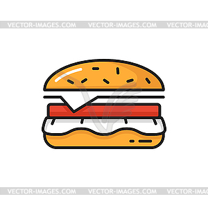 Cheeseburger fastfood snack tasty burger - vector clipart