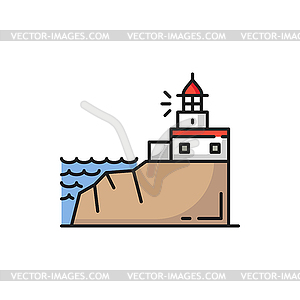 Cabo da roca landscape view of lighthouse at Cabo - vector clip art