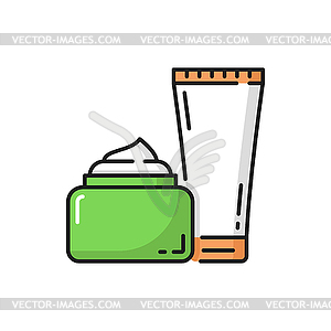 Beauty cosmetics cream bottle spa skin care remedy - vector image