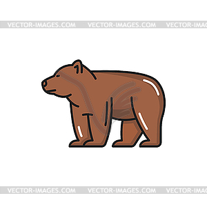 Bern bear brown Swiss animal line icon - vector clipart