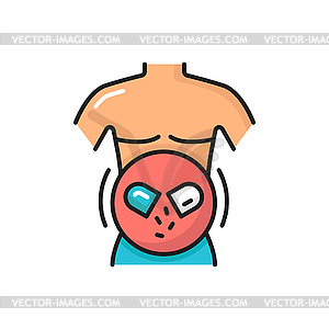 Man body good digestion due to probiotics bacteria - vector image