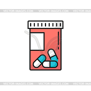 Supplement capsule packaging drugs pills bottle - vector image