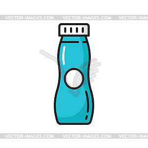 Yogurt in plastic cup probiotics supplement bottle - vector image