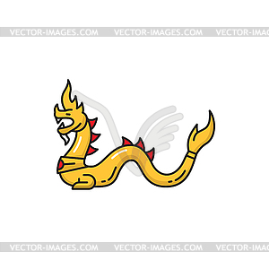 Snake head nagi, semi-divine deitie Thai creature - vector clipart
