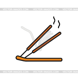 Incense sticks pleasant smell aromatherapy and spa - vector image