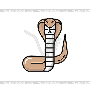 King cobra venomous viper snake icon - vector clipart