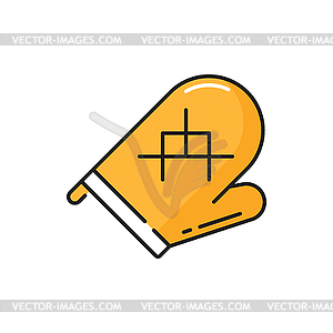 Kitchen mitten protective glove line icon - vector image