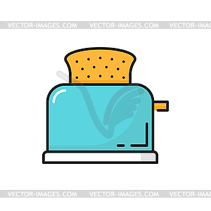 Toaster household machine with toast bread slice - vector image