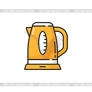 Tea kettle, electric kitchen tea or coffee pot - vector clipart