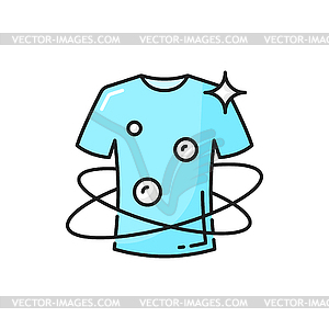T-shirt washing, cleaning, whitening, soap bubbles - vector clipart