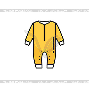 Child cloth wash sign, romper with long trousers - royalty-free vector image