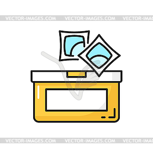 Laundry gel tablets or dishwasher tabs line icon - vector image