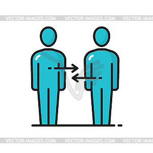 Business conversation, people exchanging info icon - vector image