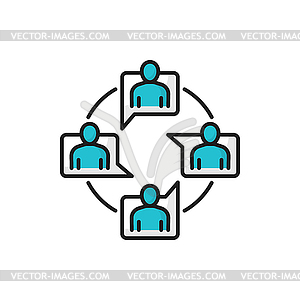 Online meeting chat conference, distance education - vector image