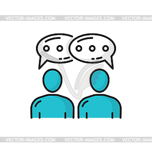Business people communicate online, write messages - vector clip art