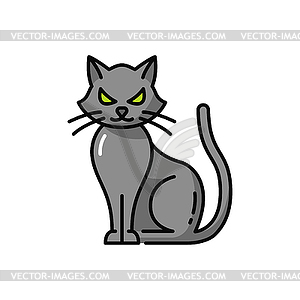 Black cat Halloween animal mystery kitten - vector clipart