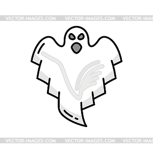 Boo character phantom sheet outline icon - vector clip art