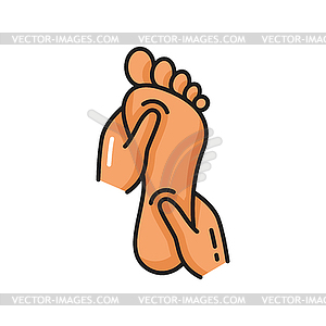 Reflexology foot massage outline icon - vector EPS clipart