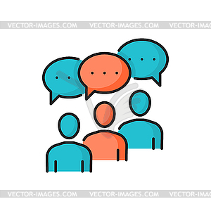 Business people communicate, writing text messages - vector image