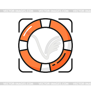 Rescue lifebuoy circle info instruction guide icon - vector clip art