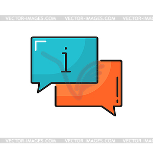 Information chat bubble thin line icon - vector image
