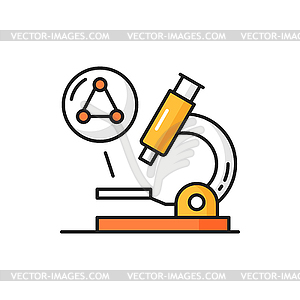 Microscope investigate genetic structure gene code - vector clip art