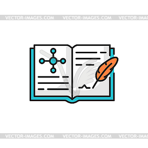 Genetics engineering book, medical journal results - vector clip art