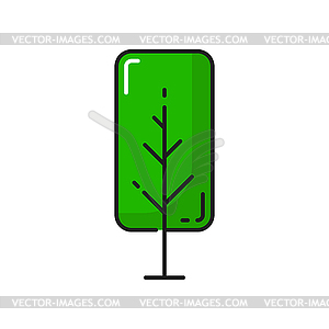 Значок тонкой линии дерево зеленый весна завод - изображение в векторе / векторный клипарт