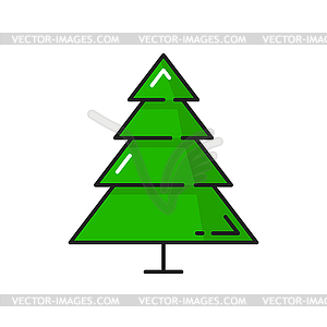 Evergreen pine tree green outline spruce - vector image